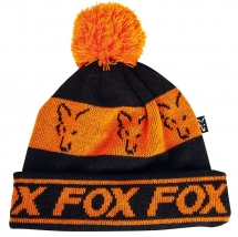 Шапка Fox  black / orange lined bobble