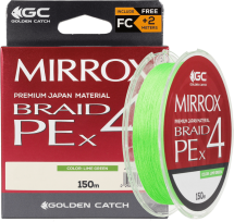 Шнур GC Mirrox PE X4 150м Lime Green (+Флюр 2m)