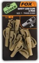 Кліпса Fox Edges Size 7 Lead Clips + Pegs Trans Khaki 10шт