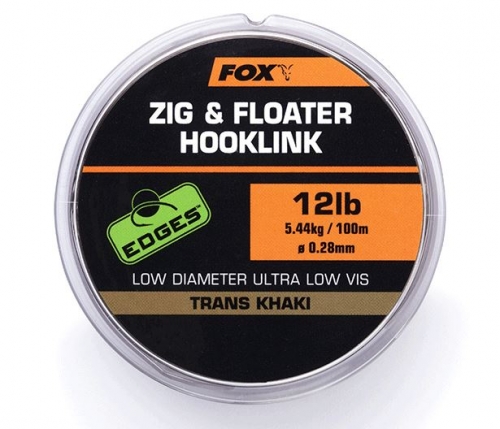Поводковый материал Fox Zig and Floater Hooklink Trans Khaki - 15lb (0.30mm) 100m