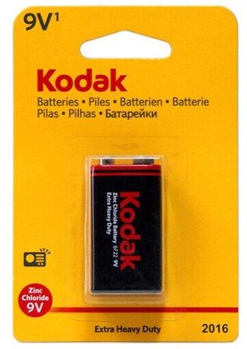 Купить Батарейка крона Kodak Extra Heavy Duty 6F22 9V солевая ― Carp Zander