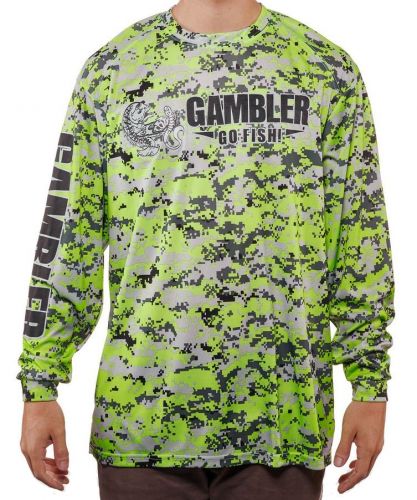 Купить Лонгслив Gambler Long Sleeve Performance Shirt Digital Green ― Carp Zander