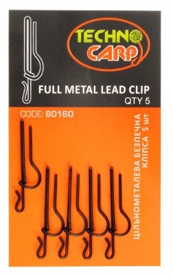 Купить Клипса ТехноКарп Цельнометаллическая безопасная Full Metal Lead Clip 5шт. ― Carp Zander