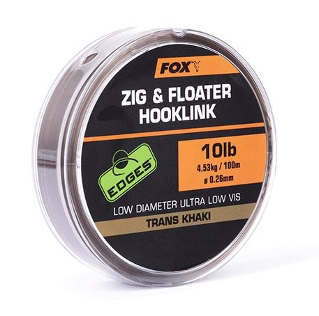 Купить Поводковый материал Fox Zig and Floater Hooklink Trans Khaki - 15lb (0.30mm) 100m ― Carp Zander