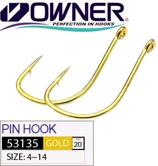 Крючок Owner 53135 Pin Hook Gold - недорого | CarpZander