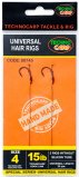 Поводок Technocarp Universal Hair Rigs 15Lb. Wide Gape Hook №4. 1уп - 2шт.