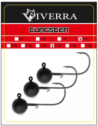 Джиг головка вольфрам Viverra 1.3g №4 Black (4шт)