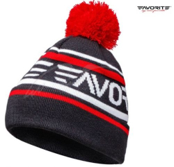 Шапка Favorite з помпоном Black/Red with White Logo