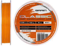 Леска Brain Classic Carp Line (solid orange) 300m