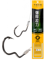 Крючки Herabuna Fishing самоподсекающиеся на двойном поводке 10шт