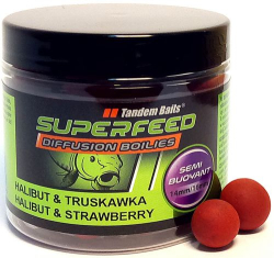 Бойлы Tandem Baits SF Diffusion Boilies 14mm/16mm Mix 90g Halibut & Strawberry
