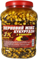 Зерновой Микс 3KBaits Кукуруза с Коноплей 3L банка 3.4kg