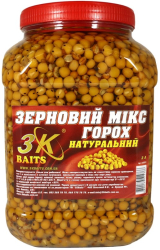 Зерновой Микс 3KBaits Горох Натуральный 3L Банка 3.4kg