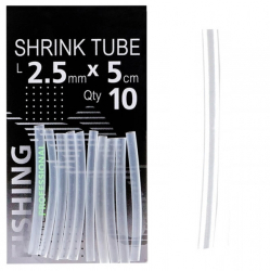 Трубка термозбіжна ПрофМонтаж прозора 2,5mm. L-5cm. 10шт/уп
