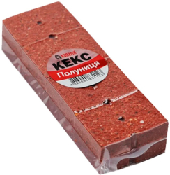 Кекс прикормка прессованная пиленая Клубника (4шт/уп)