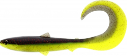 Силікон Westin BullTeez Curltail 10cm 6g Black/Chartreuse 1шт