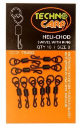 Швидкознімний вертлюг з кільцем Технокарп "Heli-Chod swivel with ring" №4 10шт/уп