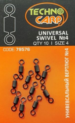 Вертлюг универсальный Технокарп "Rolling Swivel" №4 уп/10шт