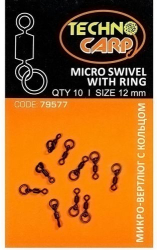 Мікро-вертлюг з кільцем Технокарп "Micro swivel with ring" уп/10шт