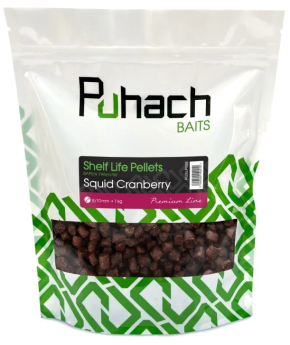 Варені гранули Puhach Baits Premium Line Shelf Life Pellets 1 kg - Squid Сranberry 8/10mm (Кальмар + Журавлина)