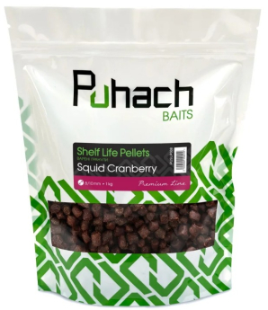 Вареные гранулы Puhach Baits Premium Line Shelf Life Pellets 1 kg - Squid Сranberry 4.5/6 mm