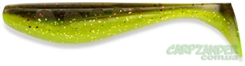 Силікон FishUp Wizzle Shad 2" (10шт) #203 - Green Pumpkin Flo Chartreuse