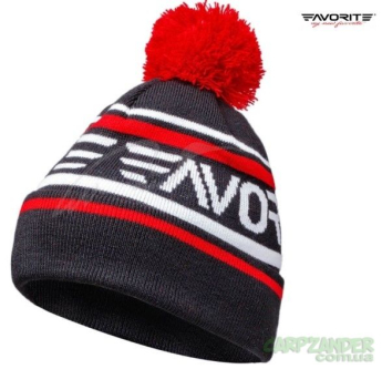 Шапка Favorite з помпоном Black/Red with White Logo