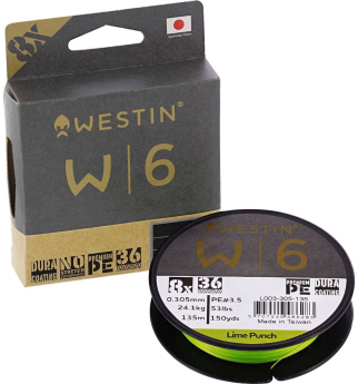 Шнур Westin W6 8 Braid Lime Punch 135m PE 3.5 / 0.305mm 24.1kg