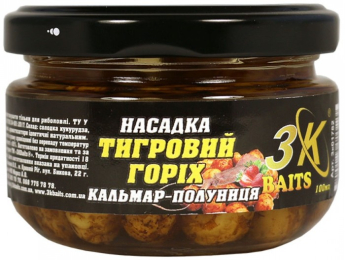Насадка 3KBaits "Тигровий горіх" Premium Кальмар-Полуниця 100ml