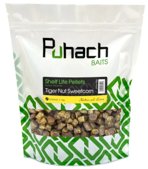 Варені гранули Puhach Baits Natural Line Shelf Life Pellets 1 kg - Tiger Nut Sweetcorn 12/14mm (Тигровий горіх + солодка кукурудза)