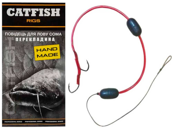 Плаваючий повідець ProfMontazh Catfish для лову сома «Перекладина» (2 гачки та поплавка)