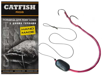 Плавающий поводок ProfMontazh Catfish для ловли сома (2 крючка)