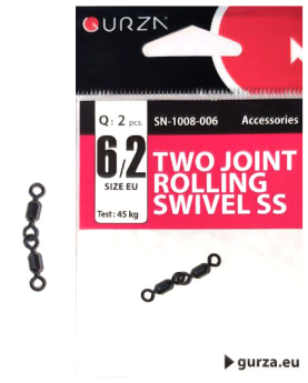 Вертлюг Gurza Two Joint Rolling Swivel Stainless Steel BN #6/2 (Test 45 kg) 2шт