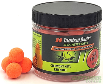 Бойлы Tandem Baits Fluo Pop-Up 16mm 70g Red Krill (Криль)