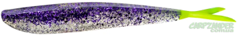 Силикон Lunker City Fin-S Fish 4" #281 Purple Ice Chartreuse Tail 1шт