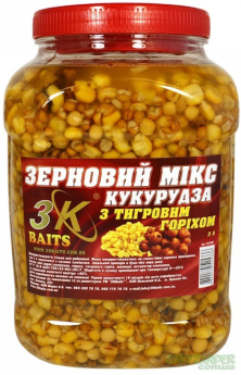 Зерновий Мікс 3KBaits Кукурудза з Тигровим горіхом 3L банку