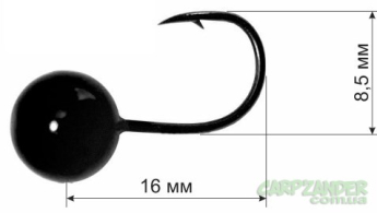 Мормышка DS хром черный Карп Classic #6 (3шт/уп)  1.5g