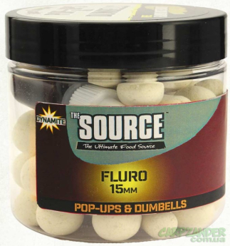 Бойли Dynamite Baits Fluro Pop-Ups & Dumbells Source White 15mm