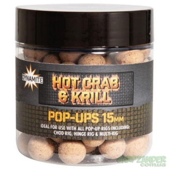 Бойлы Dynamite Baits Pop up Hot Crab & Krill 15mm