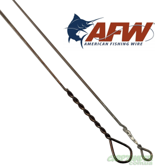 Поводок Скрутка (струна) AFW одна сторона запаянная 0.50mm / 40cm 5шт Jerk