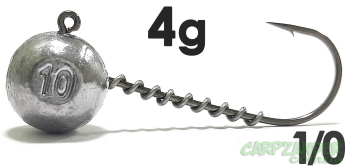 Джиг-головка Jigger с пружинкой кр. Jaxon (Korea) 1/0 4g