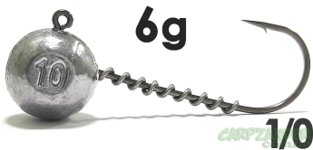 Джиг-головка Jigger с пружинкой кр. Jaxon (Korea) 1/0 6g