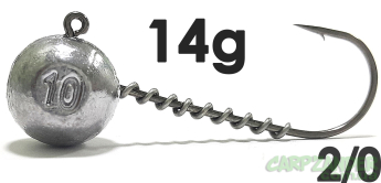 Джиг-головка Jigger с пружинкой кр. Jaxon (Korea) 2/0 14g