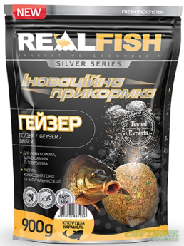 Прикормка Real Fish Гейзер "Кукурудза-Карамель" 0.9kg