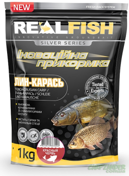Прикормка Real Fish Линь-Карась "Красный Червь" 1kg