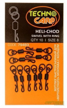Швидкознімний вертлюг з кільцем Технокарп "Heli-Chod swivel with ring" №4 10шт/уп