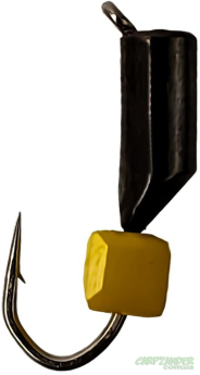 Мормишка Winter Star Гвоздекубик # 2.5 0.47g Гачок № 14 чорний кубик жовтий