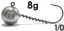 Джиг-головка Jigger с пружинкой кр. Jaxon (Korea) 1/0 8g